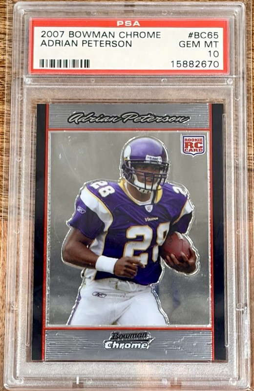 2007 Bowman Chrome Adrian Peterson #BC65 Rookie RC PSA 10 UNDERVALUED CARD!