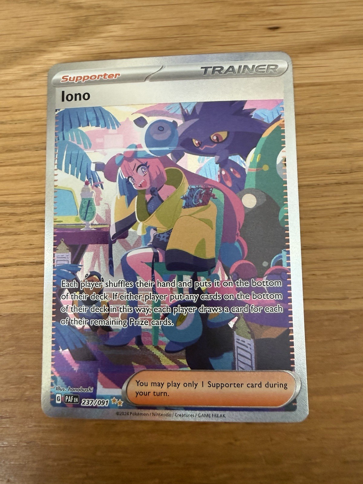 Iono 237/091 Paldean Fates Special Illustration Rare Holo Near Mint
