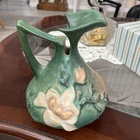 Roseville Green Pottery Pitcher 1940s Vintage Magnolia Ewer 36-6
