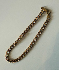 9 ct Gold Italy Curb Chain Bracelet Vintage No Safety Chain