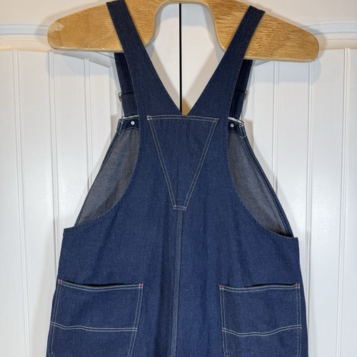 Red Kap Bib Overalls Men's 42x32 Blue Straight Leg Denim Carpenter Workwear - Picture 5 of 16