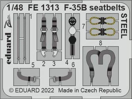 Eduard FE1313 1/48 F-35B Seatbelts Steel for Italeri