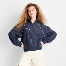 Women's Track Bomber Jacket - Future Collective Navy Blue L