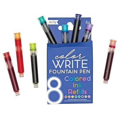Ooly Color Write Colorful Fountain 8 Count (Pack of 1), 8 Multicolor Refills 