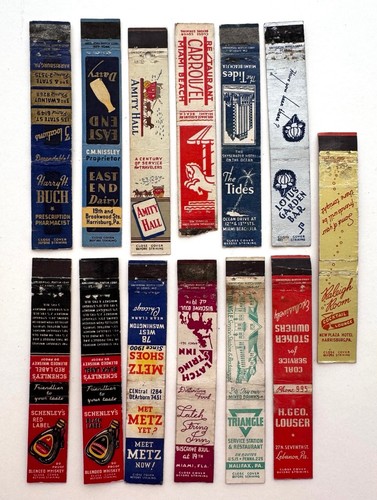13 Vintage Skinny 10 Ten Strike Matchbook Covers