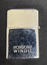 Vintage Ronson Wind II Windproof Flip-Top Refillable Chrome Lighter