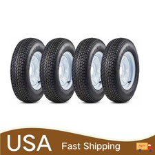 St20575d15 Trailer Tires With 15 Inch Rims Set Of 4 5 Lug 4.5 In 3.3 Center