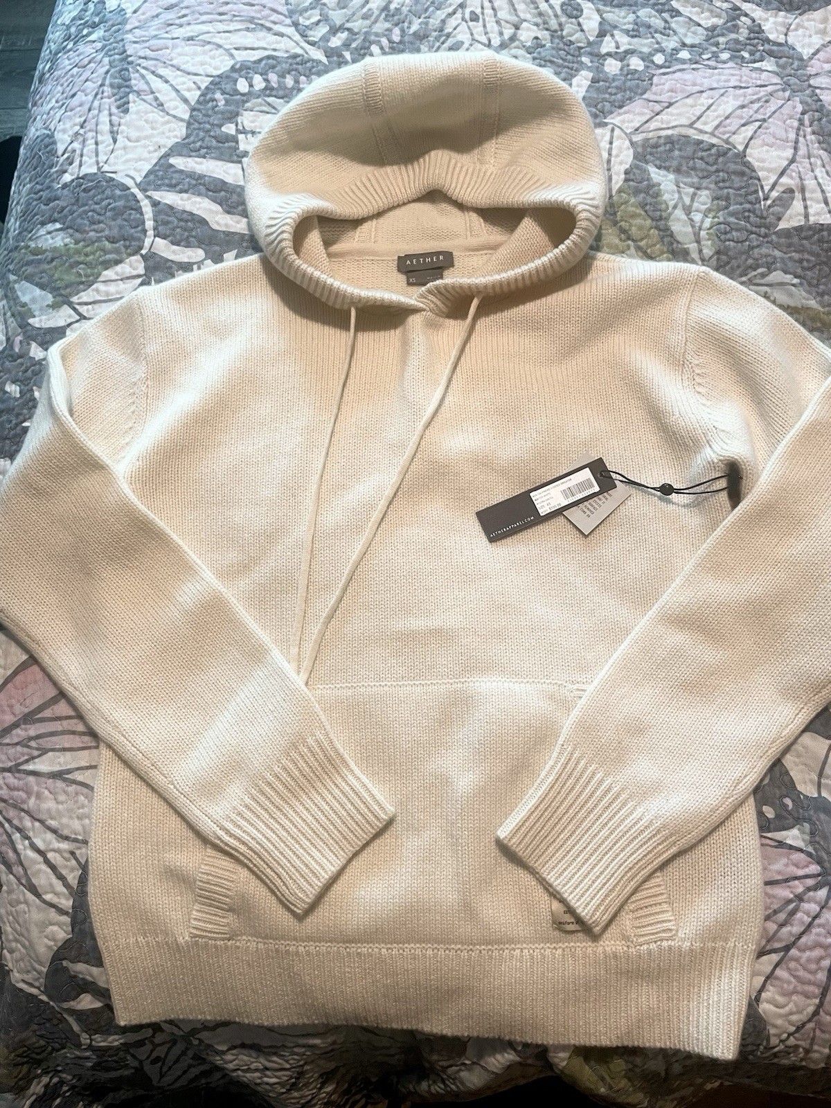 Aether Ava Hooded Cashmere Sweater - Women’s - Winter White - Size XS