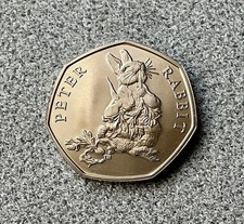 2018 QEII Beatrix Potter Peter Rabbit 50p coin uncirculated condition