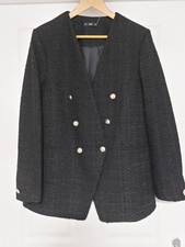 Women's Tweed Effect Black Jacket Size 18 New with Tags