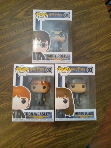 3 Unopened Harry Potter Funko POPs (Harry, Ron, and Hermione) *See Description*