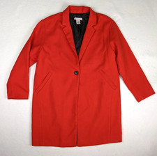 Liz Claiborne Women's Blazer Jacket Size Small Orange Long Length One-Button