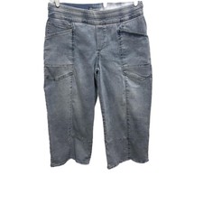 0946 Democracy "Ab"Solution Plus Wide Leg High-Waist Cropped Faded Denim Jeans