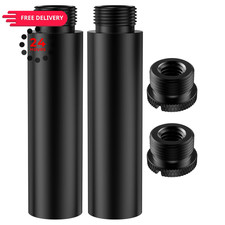 InnoGear Mic Stand Extension Tube, 2 Pieces 5/8" Thread Microphone Black