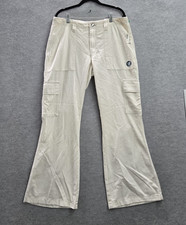 Aeropostale Women Pants 12 Beige Cargo Low Rise Flare Utility Skater Y2K NWT