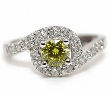1CT Peridot  Topaz 925 Solid Sterling Silver Ring Jewelry Sz 8