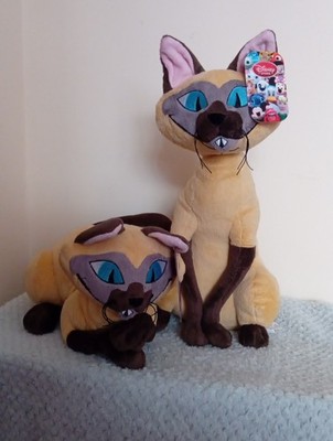 Disney Store exklusiv gestempelt Si & Am Siamkatzen weiches Plüschtier