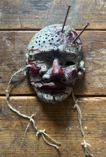 Cultist Horror Mask | Hand-Painted, Screws, Secure Fastening | Art Prop
