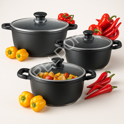 Mastercook Antihaftbeschichtet Aluminiumdruckguss Tiefe Kasserolle Suppe Suppentopf Induktion