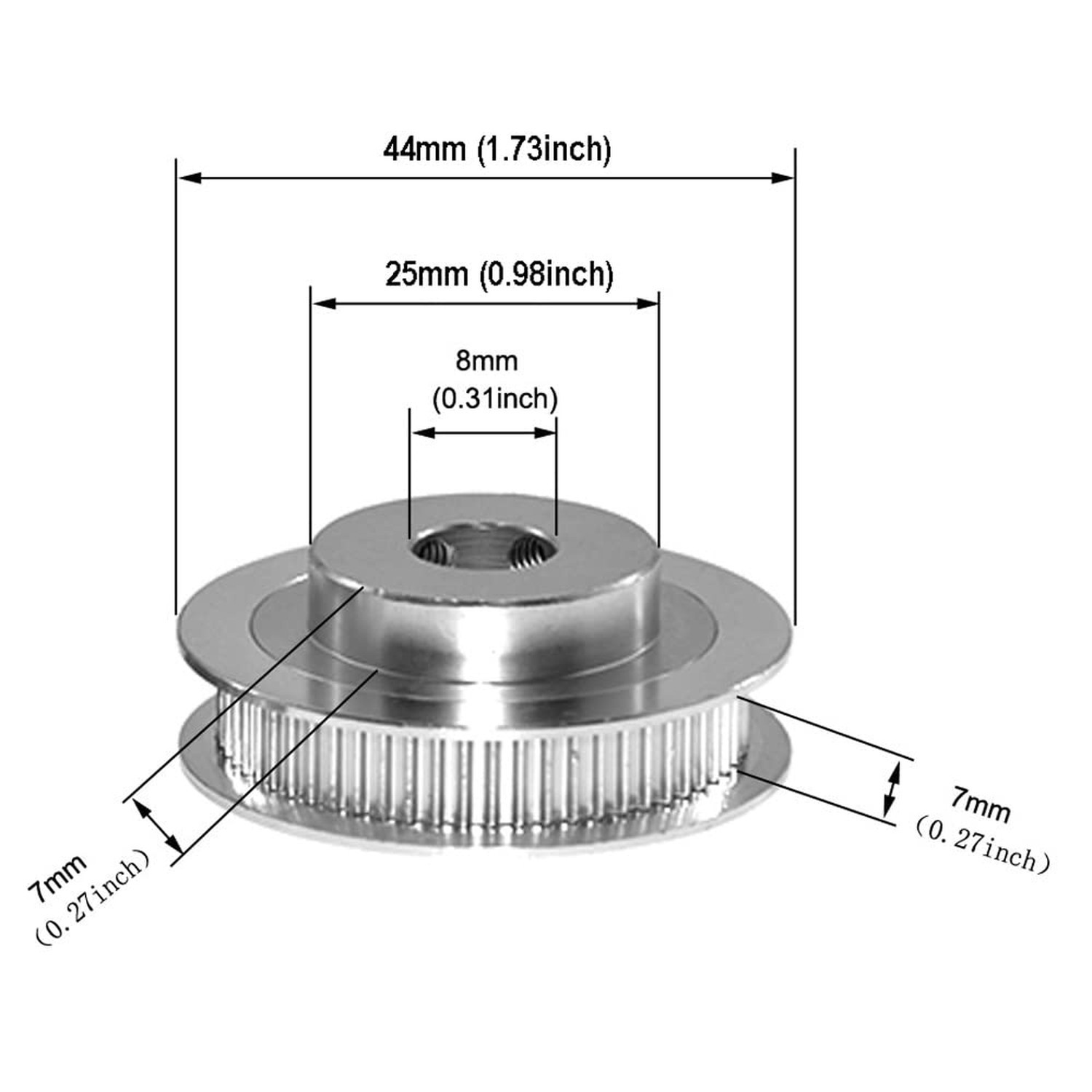 Zeberoxyz 2PCS Set GT2 Synchronous Wheel 20&60 Teeth 8mm Bore Aluminum Timing...