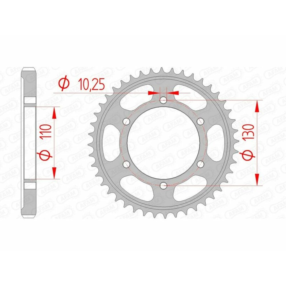AFAM Standard Steel Sprocket 12813-Step 530 For Motorcycle Parts Accessories