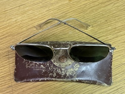 Ray-Ban Bausch & Lomb Green Lens Silver Frame Sunglasses Vintage