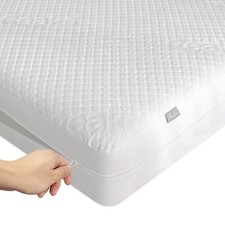 Full Size Mattress Protector with Zipper - 100 Waterproof Zippered Mattress ...