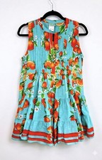 ANTICA SARTORIA 2026 AQUA WITH ORANGES & BLOSSOMS DRESS OS NWT