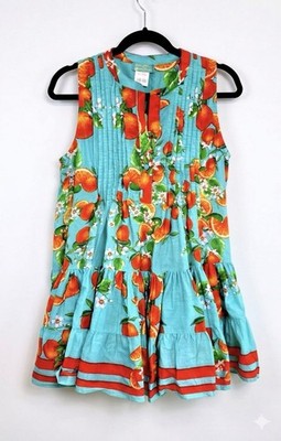 ANTICA SARTORIA 2026 AQUA WITH ORANGES & BLOSSOMS DRESS OS NWT