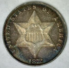 PROOF 1872 Three Cent Silver U.S. Type Coin 3c Toned Uncirculated 3CS PF