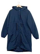 Mamalicious Damen Parka Blau Gr. 40/L Casual Baumwolle Kapuze Freizeit