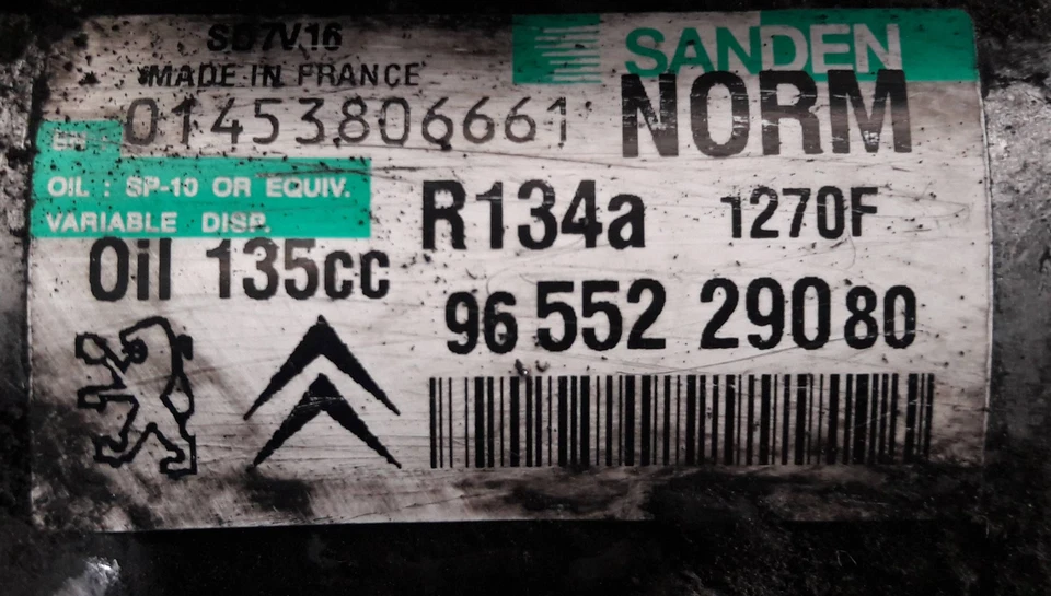 9686061980 Compressore a/c  FIAT SCUDO (3H) 2.0MJT(88Kw) PC-TN 10q FRG - Immagine 4 di 4