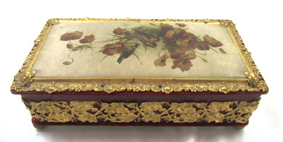 Trinket Box with Lid Vintage Vanity Dresser Jewelry Glove