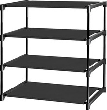 Scarpiera Ingresso,4 Ripiani Scarpiera Salvaspazio Armadio in Metallo Con Tessut