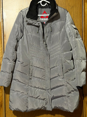Gerry Women's Gray Quilted Full Zip Mid-Length Puffer Jacket Size L