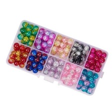  200PC Crack Bead Set 8mm Glasperlen Handgemachte Perlen Schmuck Zubehör für die