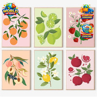Malen Nach Zahlen Set 6 StüCk DIY Acrylfarben Pinsel Handgemalt Leinwand 20X30Cm