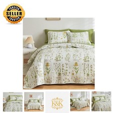 Luxury 3-Piece Reversible Quilt Set with Yellow Floral Design, King Size 102x90