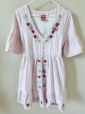 Strawberry Shortcake Gingham Icons Smock Dress - BoxLunch Exclusive sz Sm