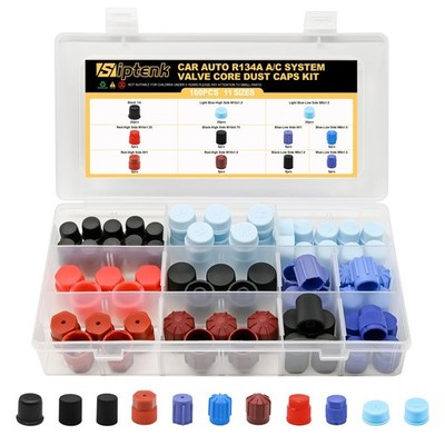 100PCS R12 R134a AC Caps, 11 Sizes Car A/C Low High Pressure Port Cap Air Con...