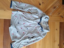 Girls Sweater 6x Oshkosh Bgosh Grey Purple Polkadots 1/4 Zip Long Sleeve