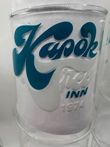 (3) Vintage Kapok Tree/Peter Pan Inn 1976 Tiki Bar Bambus Gläser türkis - Bild 6 von 8