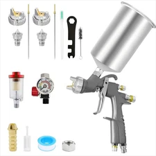 LVLP Air Spray Gun 1.3/1.7/2.0mm w/ 22Ounce Disposable Paint Cups D1 Paint Guns