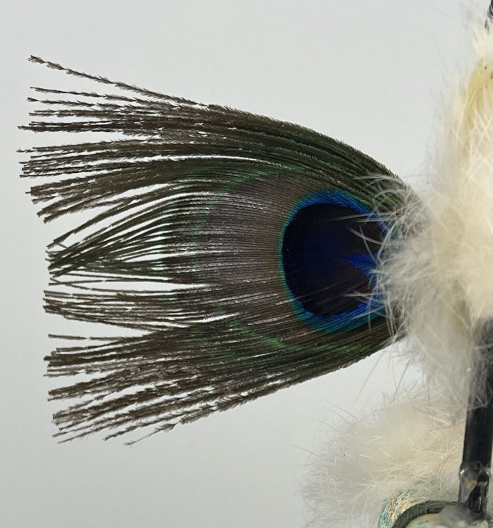 Ram (“Pang”) Kachina Doll with Peacock Feathers – Navajo Indian-made – 13½” tall