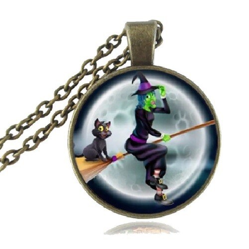 Bewitching Moon Witches Burn Pentagram Wizard Pendant Necklace Free Gift Bag - Picture 51 of 55