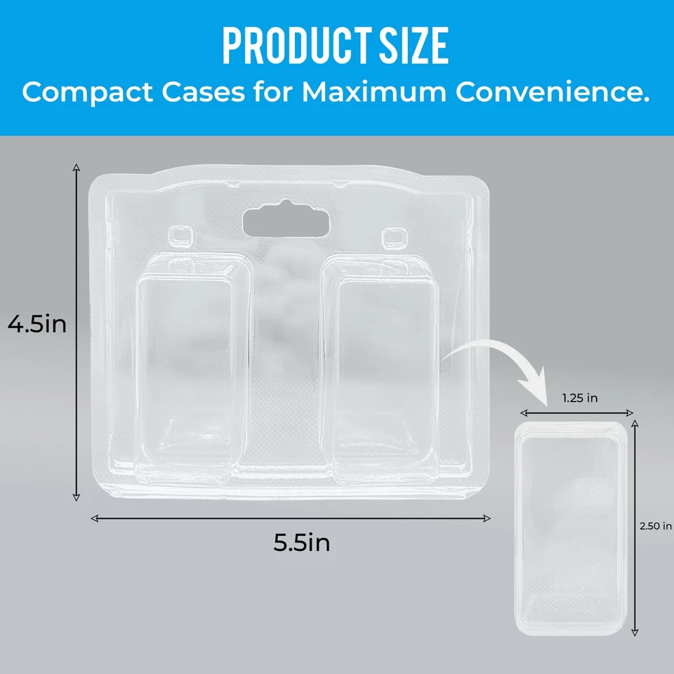 Vitrina de plástico con cubierta de ampolla de 100 piezas con orificios colgantes - 2,5x1,25x1 Foto 3 de 4