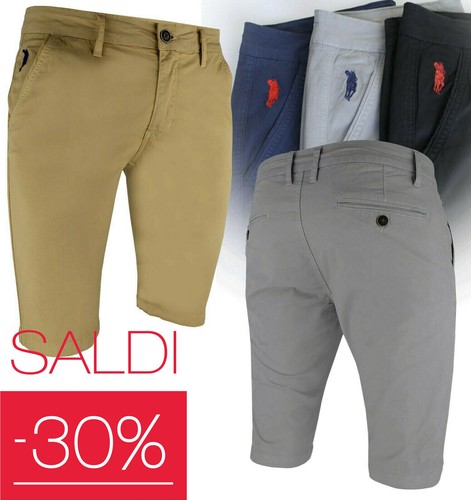 Bermuda uomo pantaloni corti cotone slim shorts 44 46 48 50 52 54 RDV | eBay