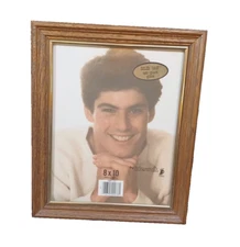 Vintage Solid Oak Photo Frame 8 X 10 Brown Easel Back MCM Intercraft Wood