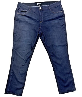 CJ Banks Women s Size 24W Avg Shaped Fit Jeans Mid Rise Dark Wash Denim