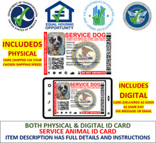 HOLOGRAPHIC SERVICE DOG ID CARD SINGLE SIDED CUSTOMIZABLE PHYSICAL  DIGITAL